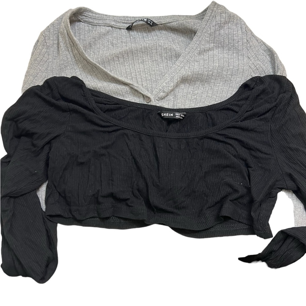 Lot of 2 SHEIN long sleeve crop tops